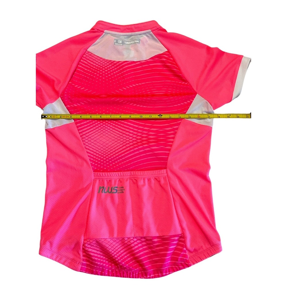 Nishiki Womens Specific PinkW/White Short Sleeve Half Zip Cycling Jersey Size MD - Picture 8 of 8